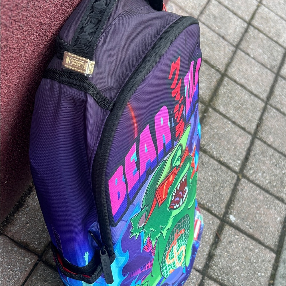 Bear Zilla Sprayground Graphic Backpack - Multico… - image 5